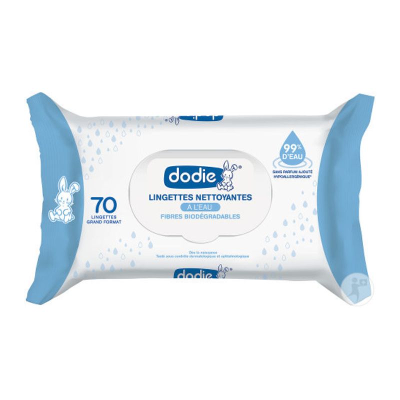 Dodie Lingettes à l’Eau Biodégradables 70 Pièces