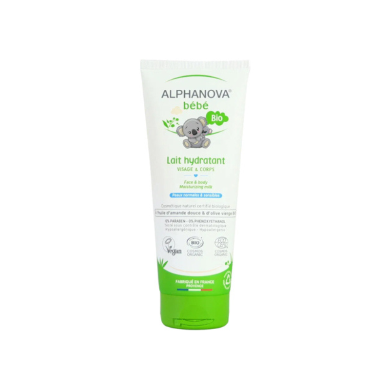 Alphanova Bébé Lait Hydratant Bio Visage & Corps, 200 ml