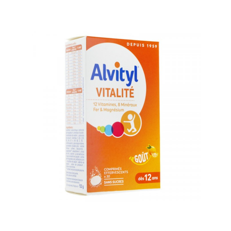 ALVITYL MULTIVITAMINE EFFERVESCENT SANS SUCRE B/30