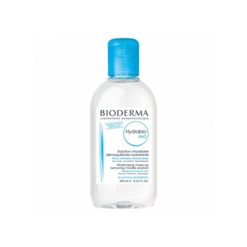BIODERMA HYDRABIO H2O SOLUTION MICELLAIRE DEMAQUILLANTE HYDRATANTE PEAUX SENSIBLES 250ML