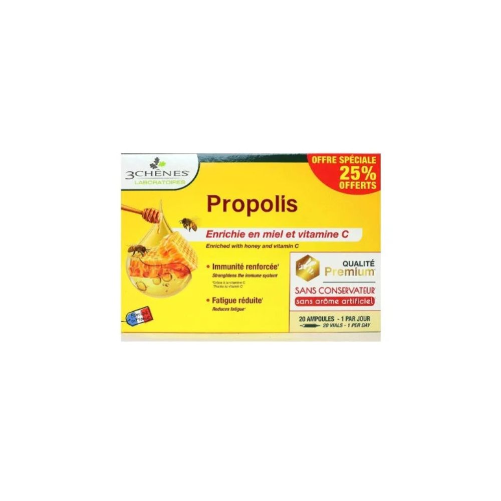 3 CHENES PROPOLIS 20 AMPOULES 10ML