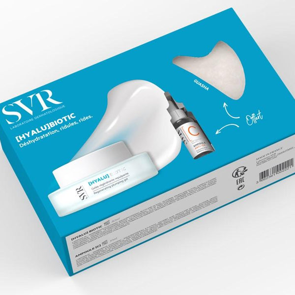 SVR COFFRET HYALU Biotic + Mini Ampoule C Anti-Ox et Gua Sha jade blanc en CADEAU