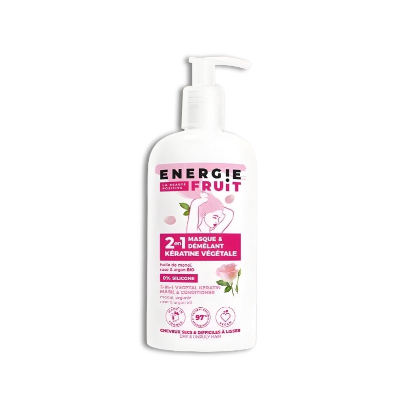 ENERGIE FRUIT MASQUE 2EN1 MONOÏ, ROSE ET ARGAN – KERATINE VEGETALE 300ML