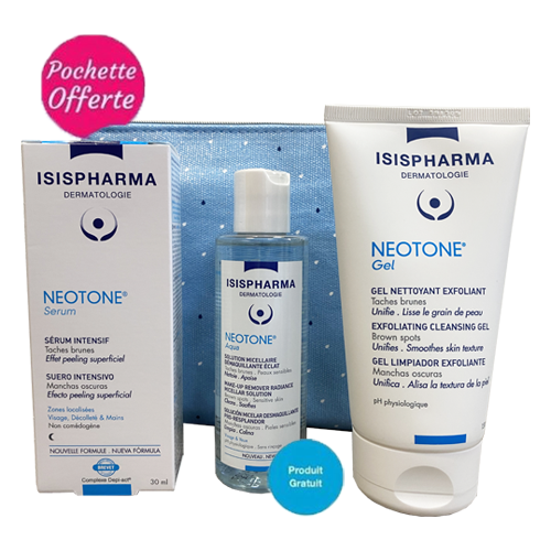 Isis Pharma Pack : Trousse Neotone Gel 150 ml + Serum+ Neotone Aqua 100ml Offert