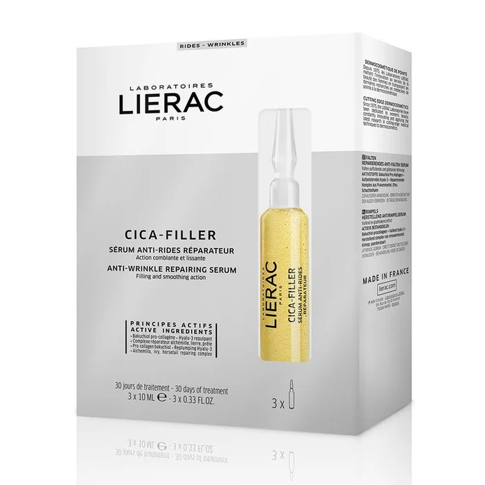 LIERAC CICA FILLER SERUM ANTI RIDES REPARATEUR 3 AMPOULES x 10ML