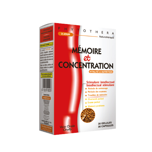 PHYTOTHERA MEMOIRE ET CONCENTRATION 30 gélules