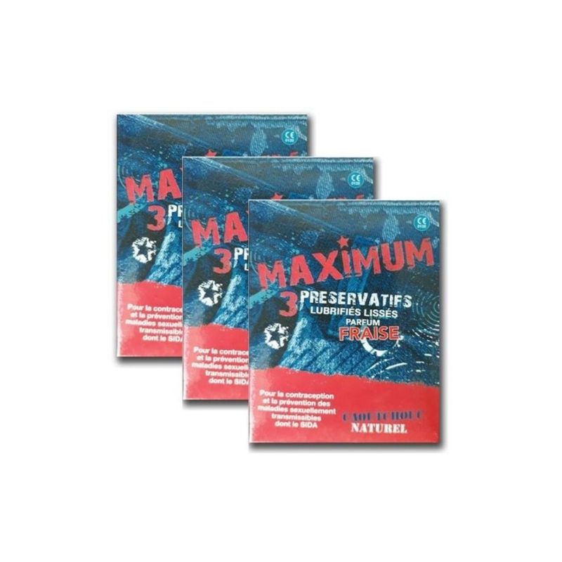 PRESERVATIF MAXIMUM FRAISE B/3