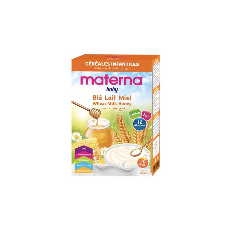 MATERNA FARINE BLE LAIT MIEL 200G