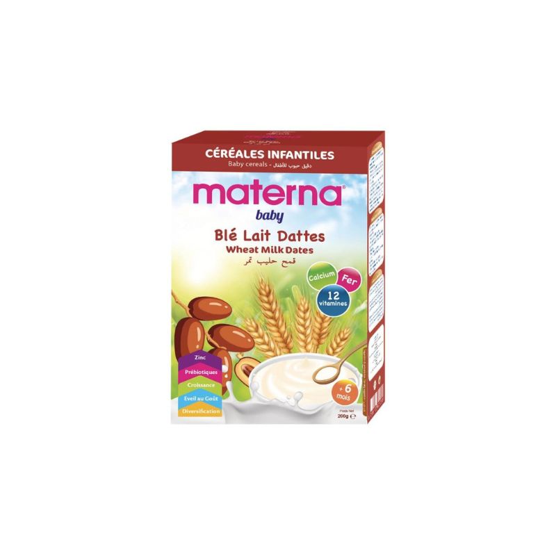 MATERNA FARINE BLE LAIT DATTE 200GR