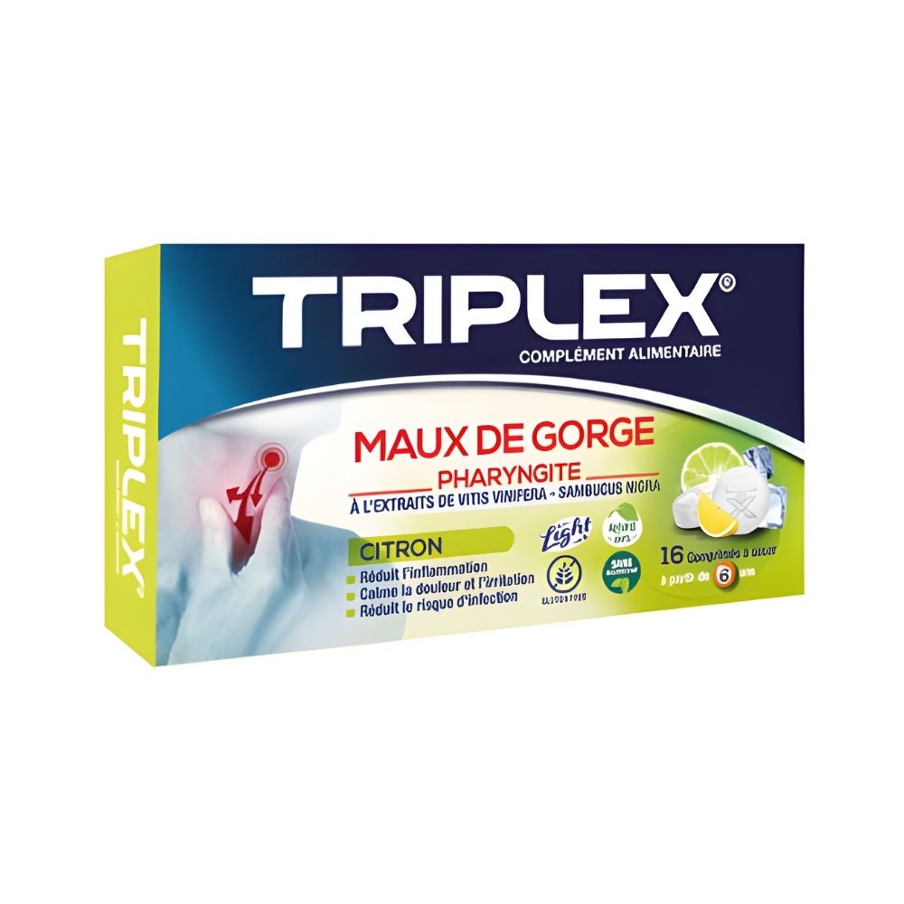 TRIPLEX MAUX DE GORGE CITRON BT/16