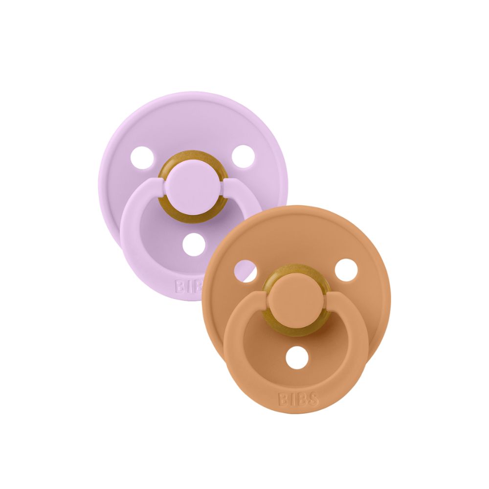 BIBS SUCETTE COLOUR NATURAL RUBBER VIOLET SKY PUMPKIN 0M+ B/2