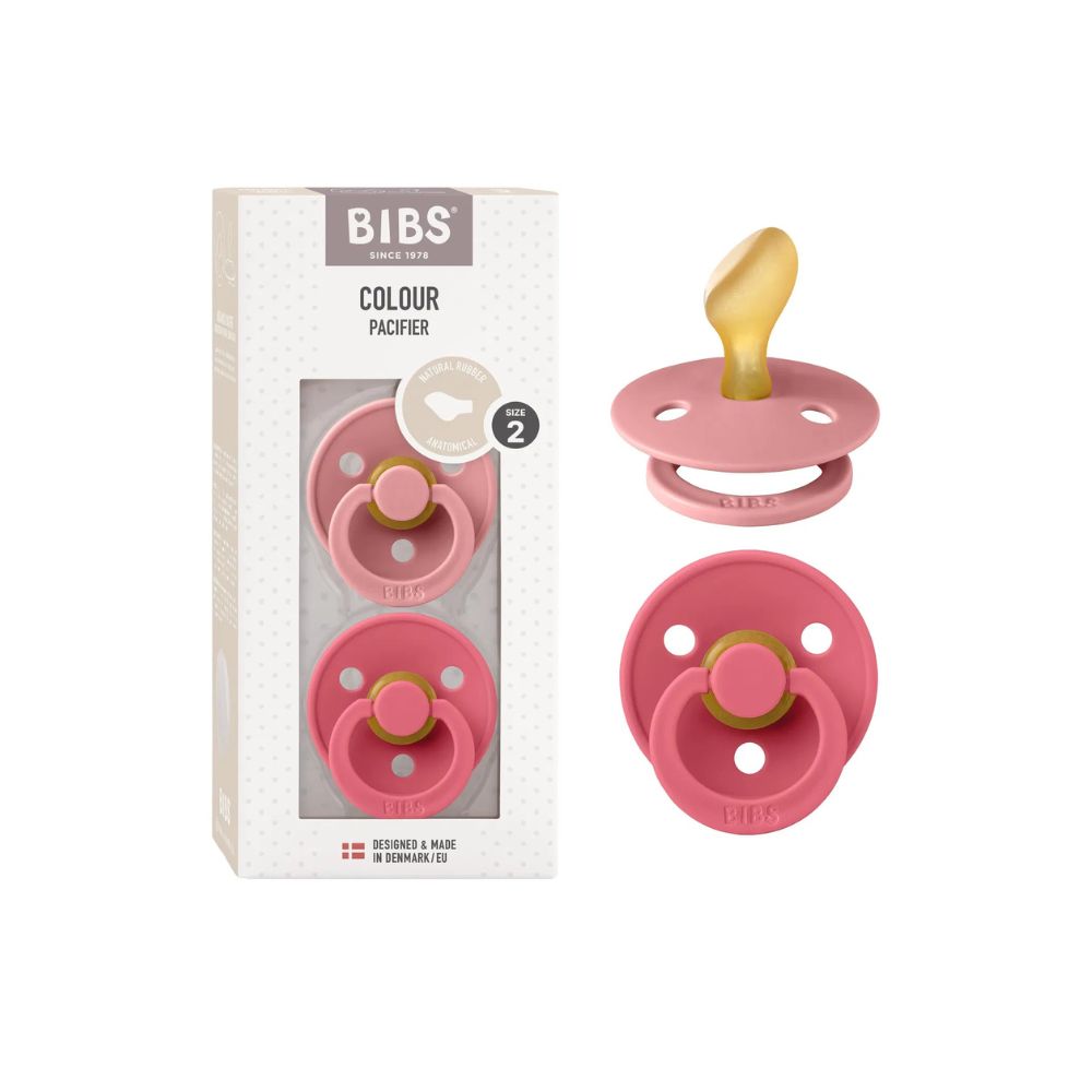 Bibs Sucette Dusty Pink-Coral 0-6m Lot De 2