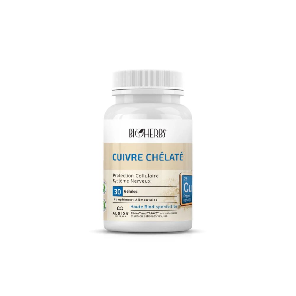 BIOHERBS CUIVRE CHELATE 30 GELULES