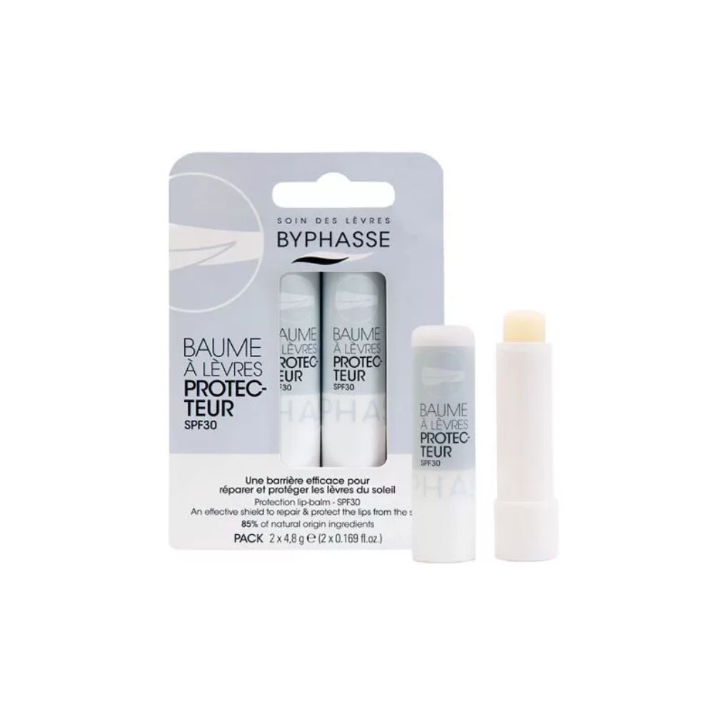 BYPHASSE BAUME LÈVRES HYDRATANT REPARE ET PROTEGE SPF 30 (2X4,8GR)