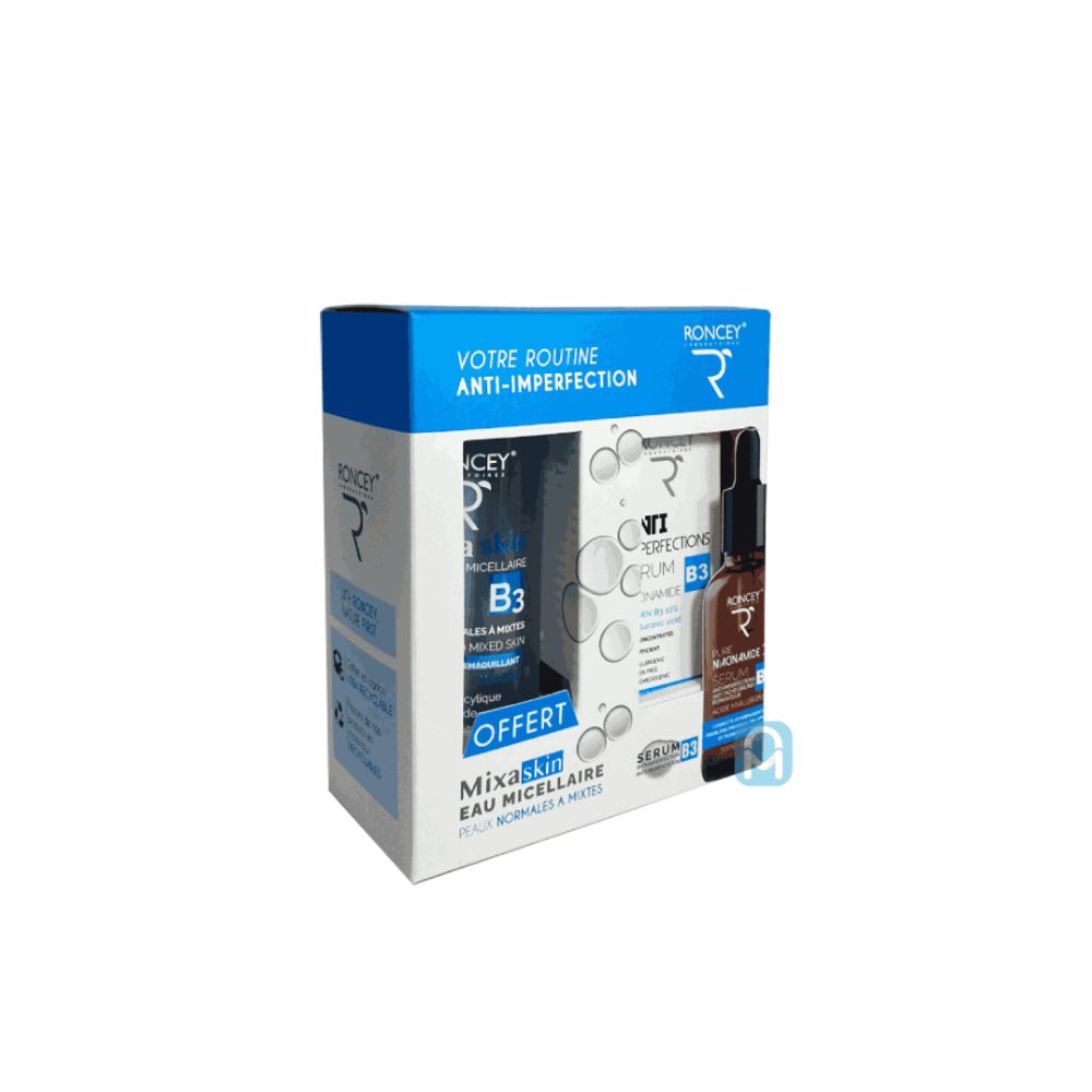 Coffret Roncey Mixaskin – Sérum anti-imperfections – 30ml + Eau micellaire – 250ml (offerte)
