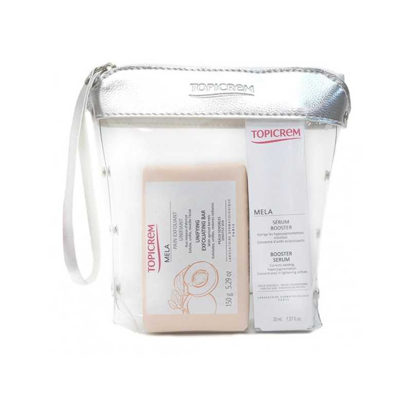 PACK TOPICREM – SÉRUM BOOSTER MELA ET PAIN MELA EXFOLIANT UNIFIANT (GRATUIT)+ TROUSSE OFFERTE