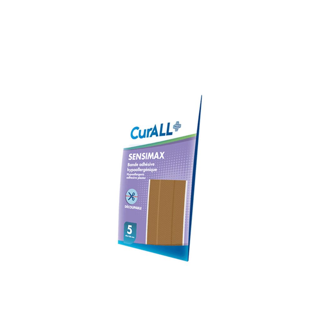 CURALL SENSIMAX BANDES BANDE ADHÉSIVE HYPOALLERGÉNIQUE BOITE DE 5 60X100MM