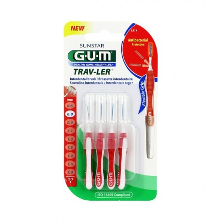GUM Brossette TravLer Cylindrique 0 8 mm (1314)