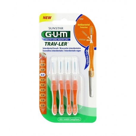 GUM Brossettes Traveler ultrafine cylindrique bte de 4 (1412)