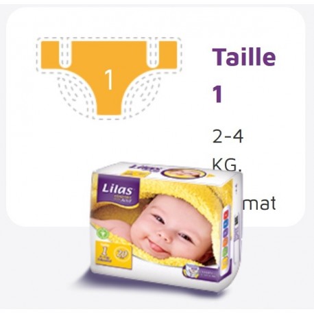 Lilas Couche BB 2-4 Kg Confort max actif pharmacie 20 pièces