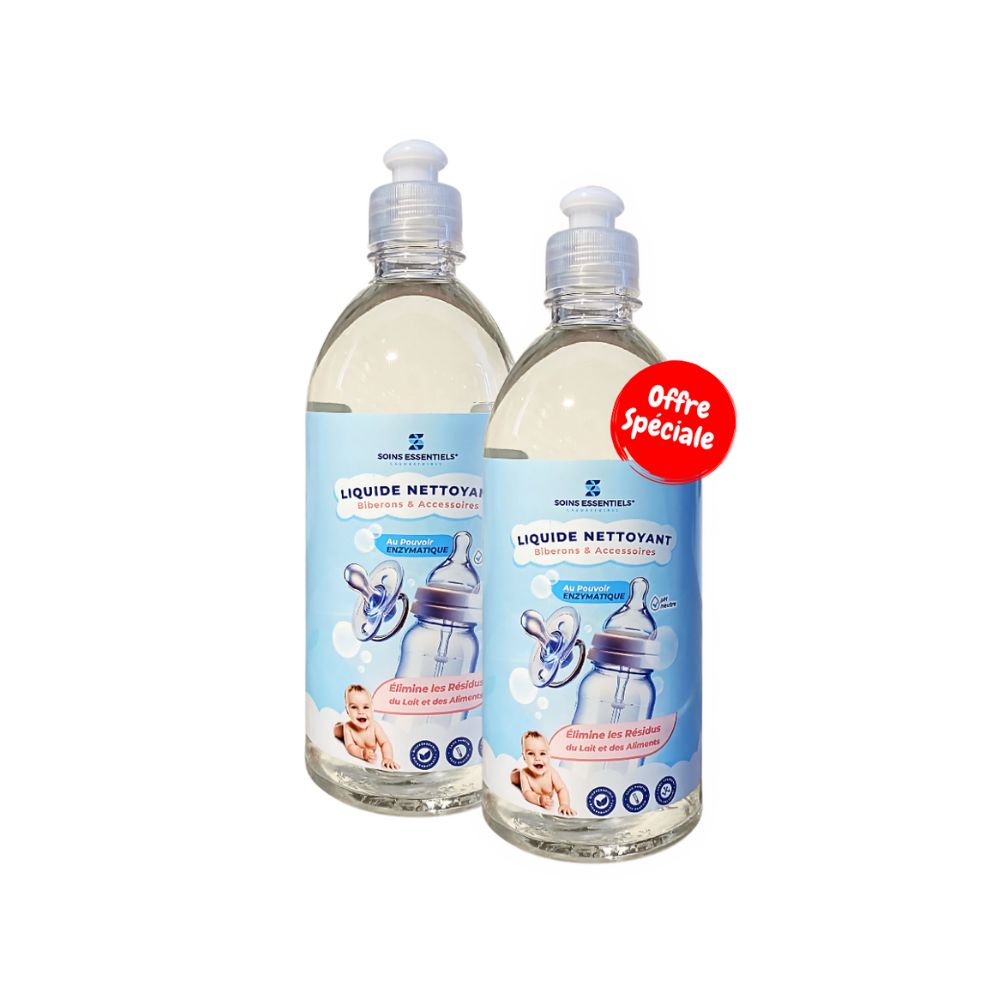 Offre Speciale – Lot de 2x Liquide Nettoyant Biberons – Soins Essentiels 500 ml