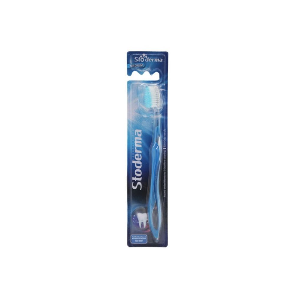 Stoderma Brosse à Dents Medium Bleu