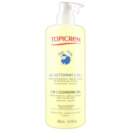 Topicrem Bébé Gel Nettoyant 2 en 1 500 ml