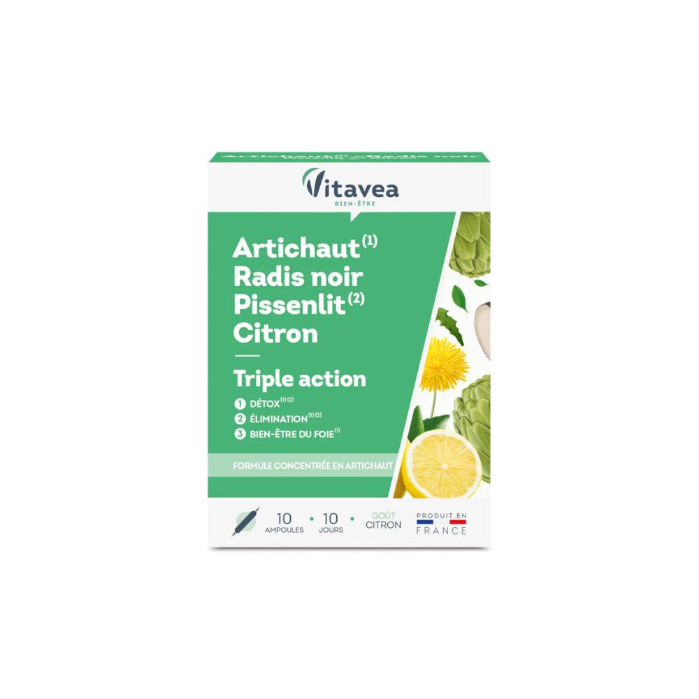 Vitavea Artichaut Radis Noir Pissenlit Citron 10 ampoules